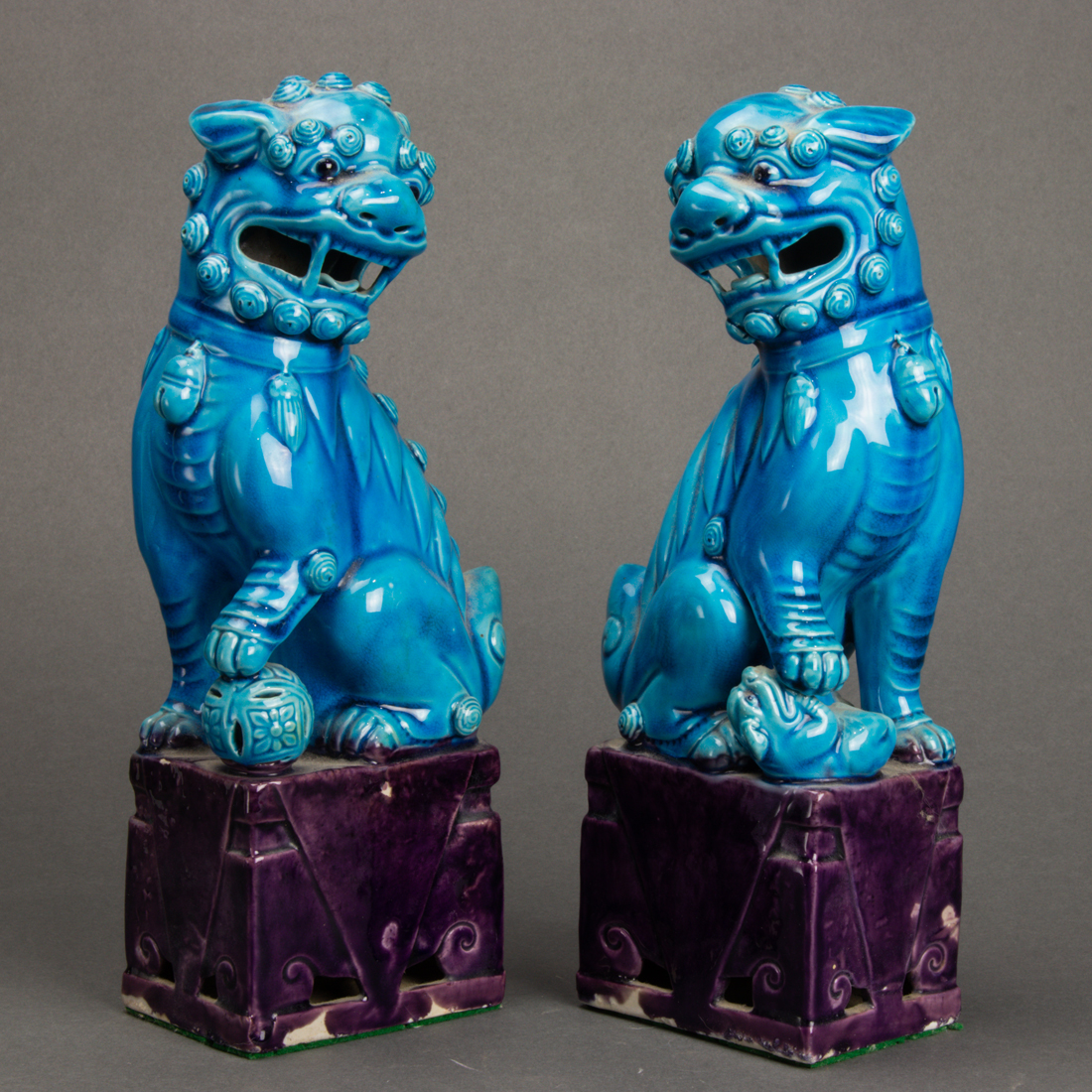 PAIR OF CHINESE TURQUOISE GLAZE 3a2d9f