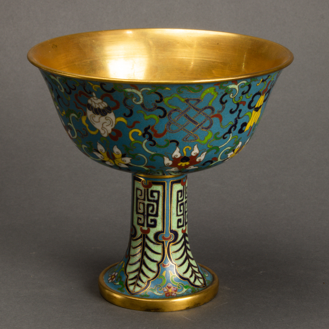 CHINESE CLOISONNE ENAMEL STEM BOWL Chinese