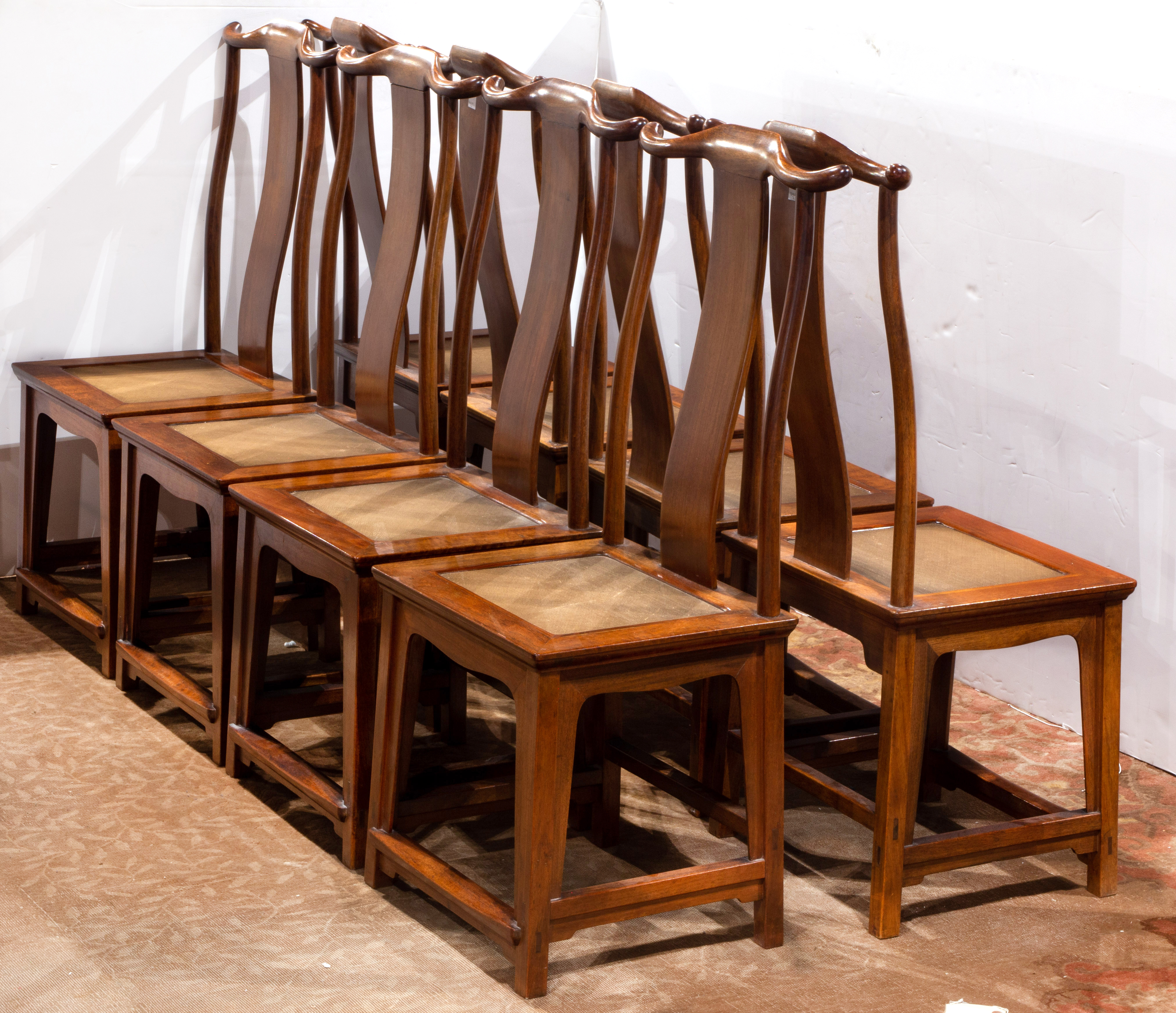 (SET OF 8) CHINESE HARDWOOD SIDE