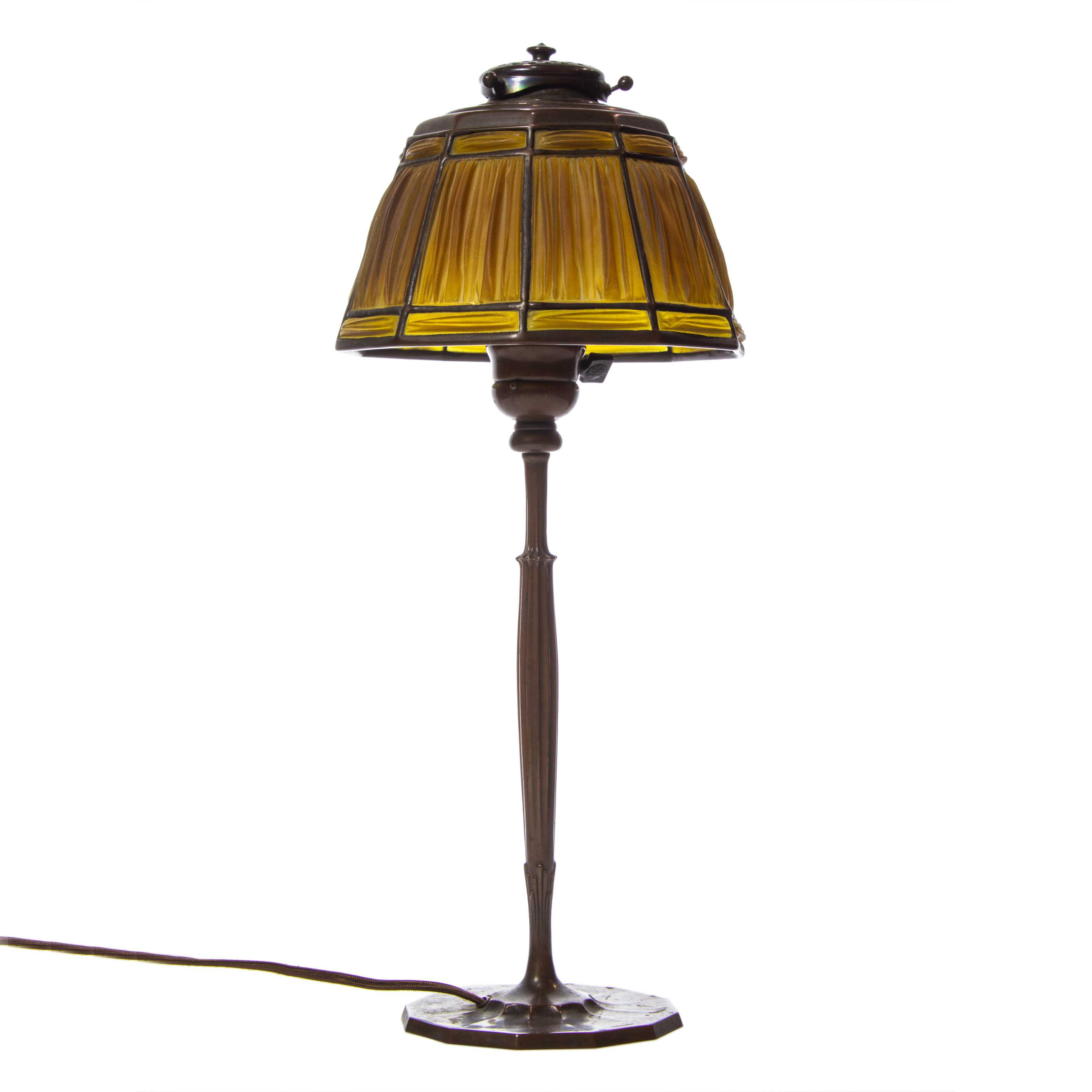 TIFFANY STUDIOS, LINENFOLD LAMP