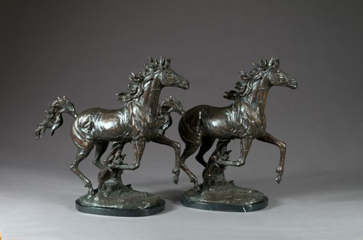 Large Pair of Continental Patinated