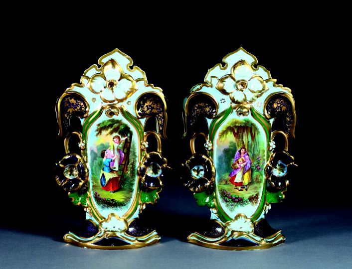 Large Pair of Franco Bohemian Porcelain 3a59e5