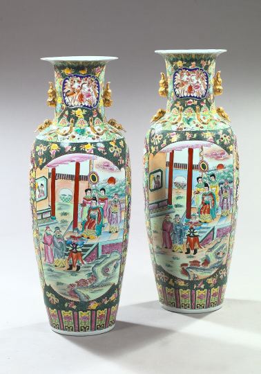 Large Pair of Richly Gilt and Polychromed 3a5a05