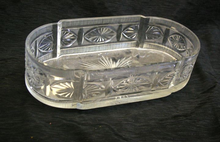Edwardian Cut Glass Elliptical