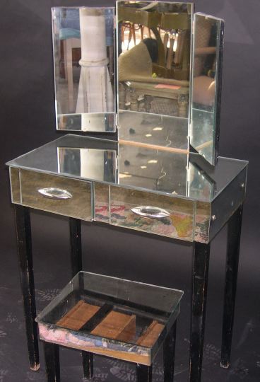 Art Deco Mirrored and Ebonized