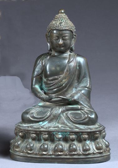 Thai Patinated Bronze Figure of 3a5a4e