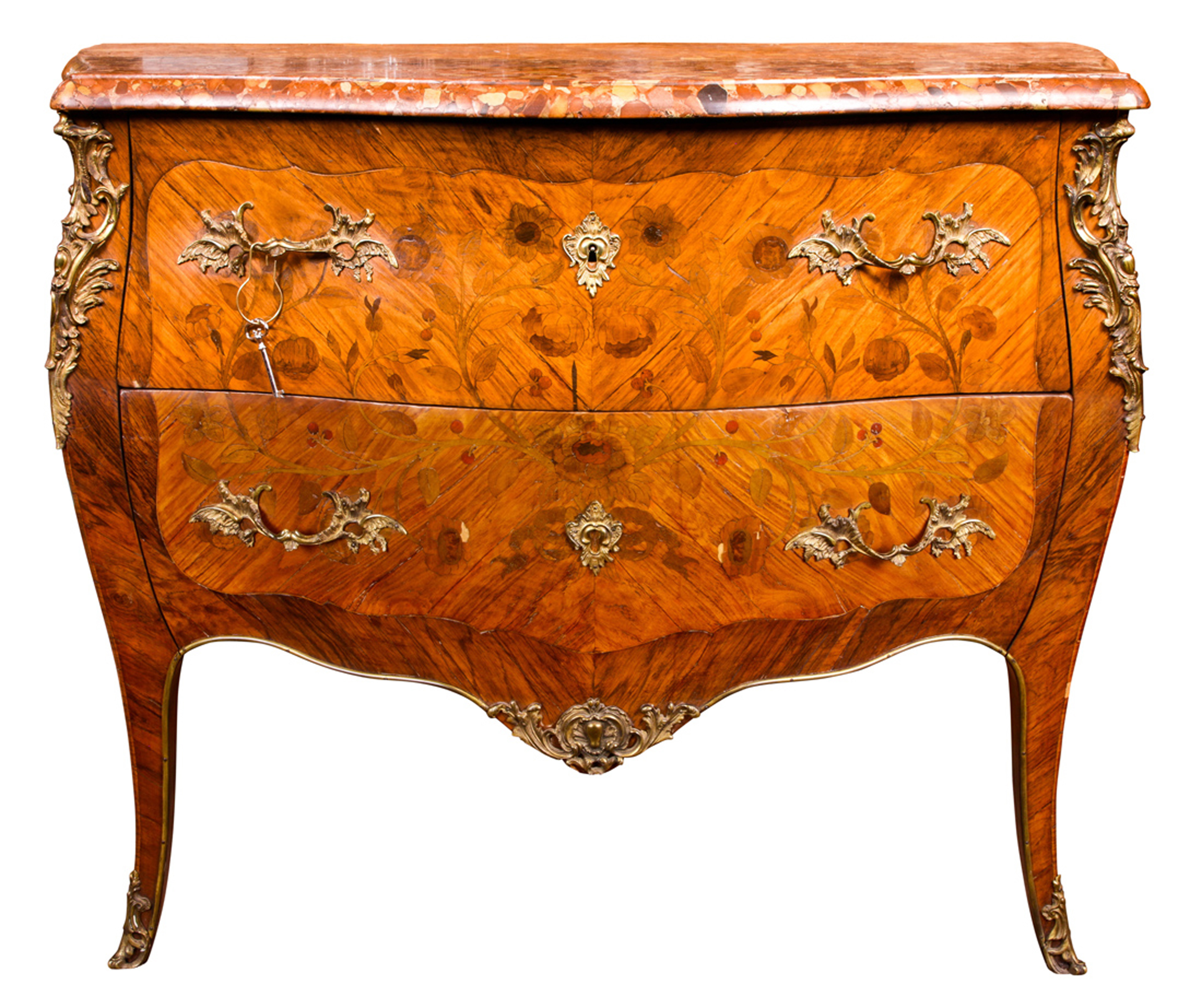 LOUIS XV STYLE MARBLE TOP COMMODE 3a5adf