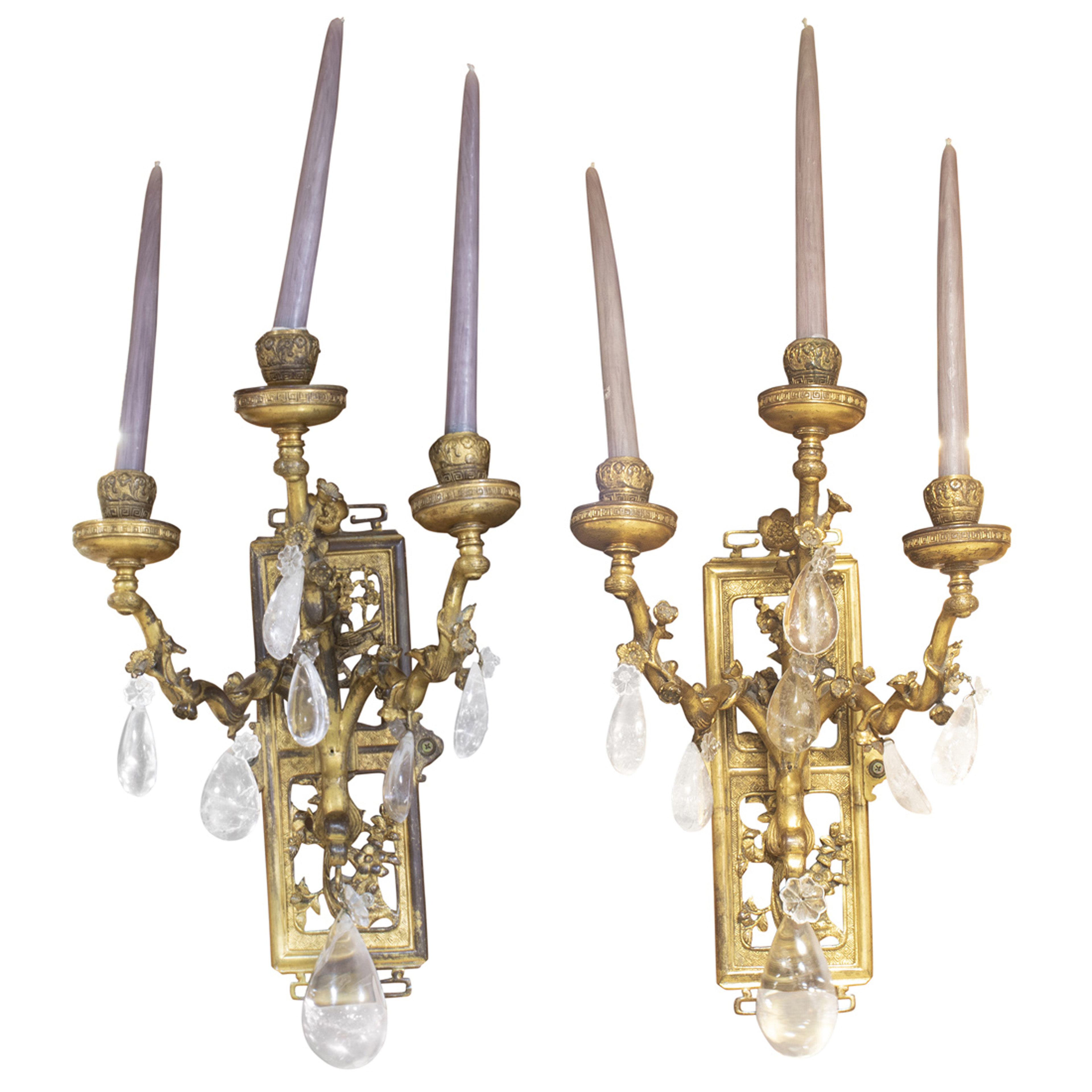 PAIR OF CONTINENTAL GILT WALL SCONCES 3a5ae9