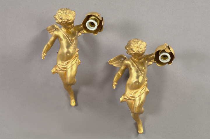 Diminutive Pair of French Gilt Brass 3a5aeb