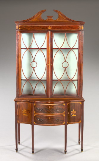 Edwardian Mahogany China Cabinet  3a5b13