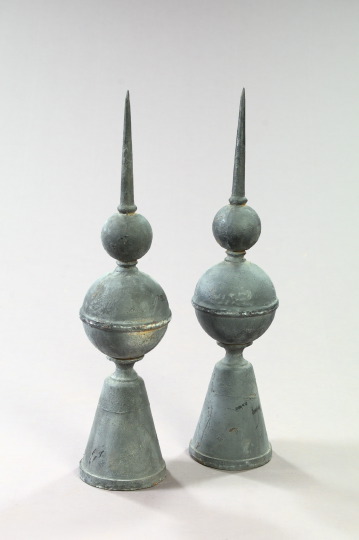 Tall Pair of French Cast-Iron Spiked