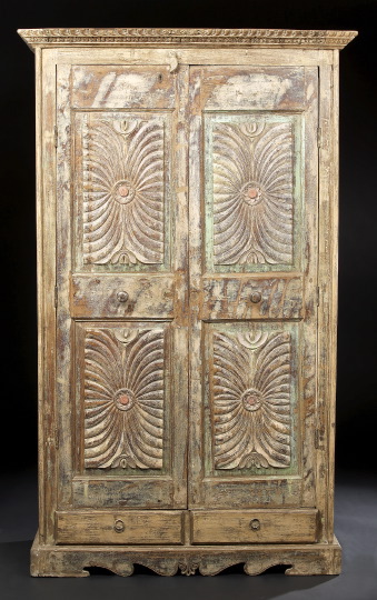 Provincial Polychromed Wood Armoire,