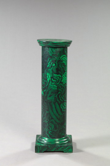 Large Continental Faux Malachite Painted 3a5b5a