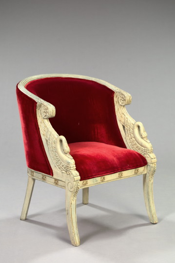 Regency-Style Painted and Parcel-Gilt