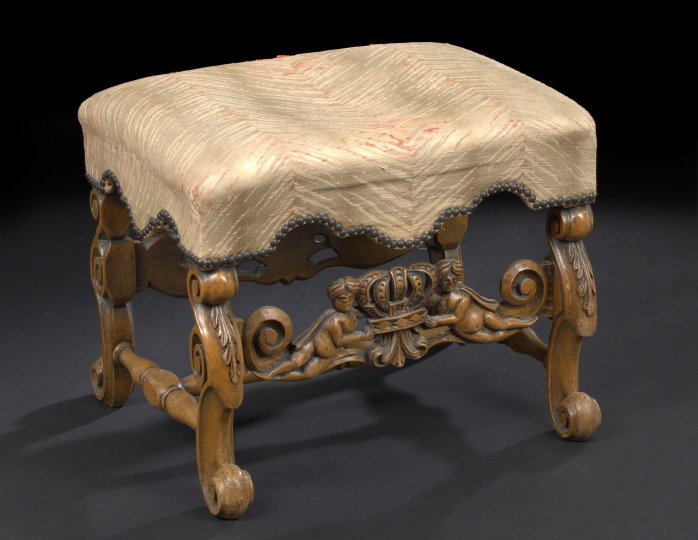 Carolean-Style Fruitwood Stool,