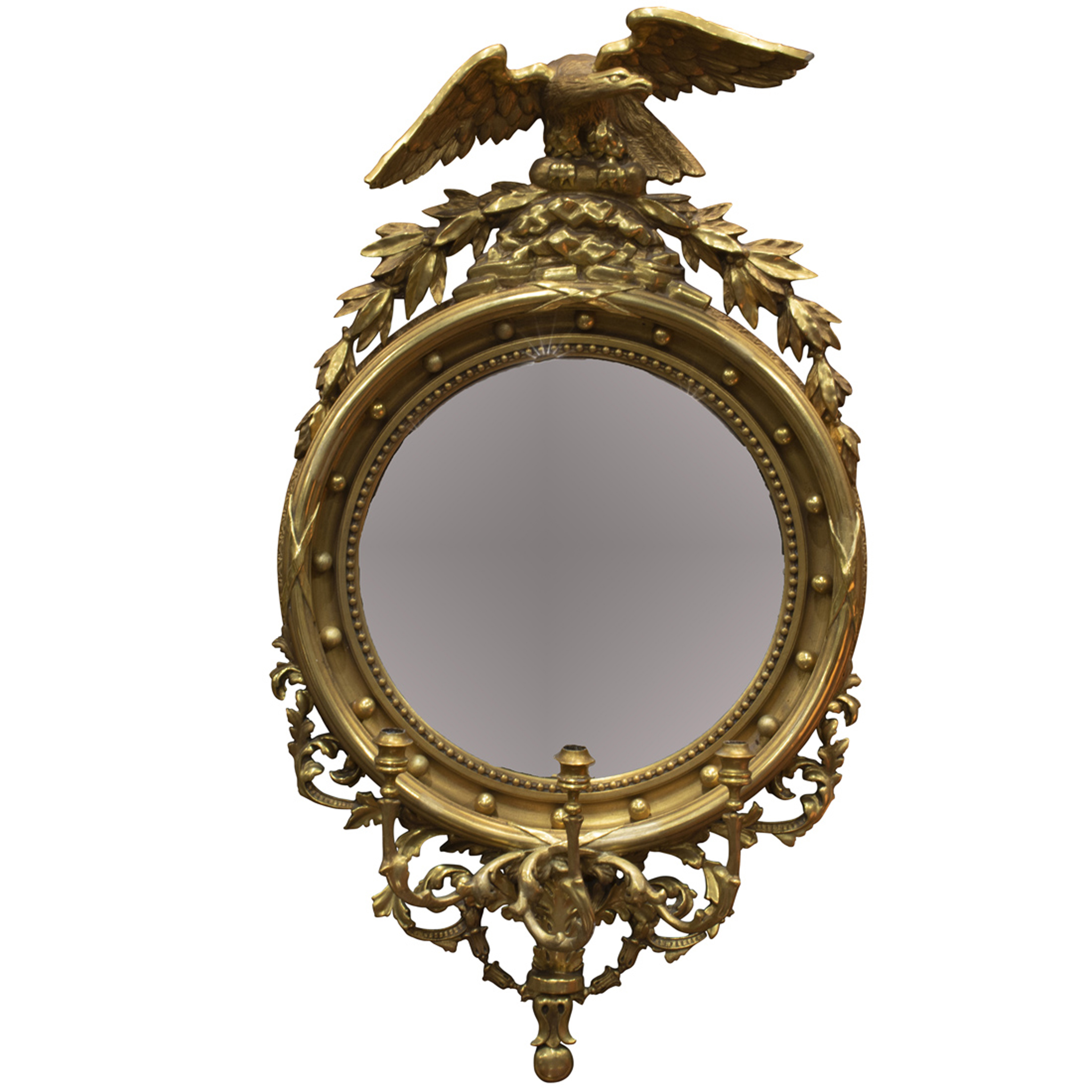 A FEDERAL STYLE GILTWOOD GIRANDOLE