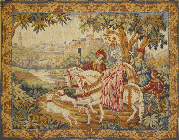 Franco Belgian Tapestry Panel  3a5bfa