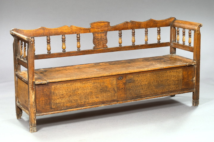 English Pine Settle,  mid-19th