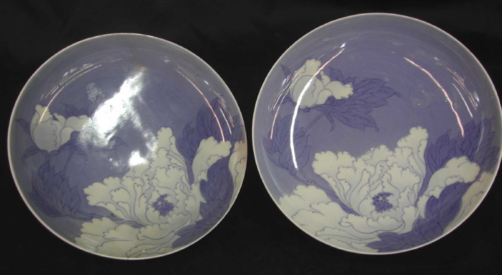 Pair of Japanese Blue-and-White Nabeshima