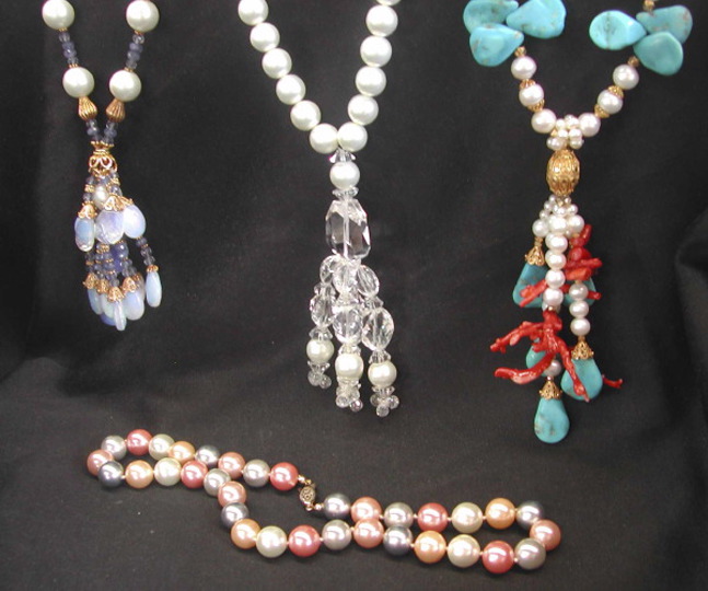 Group of Four Costume Jewelry Necklaces,
