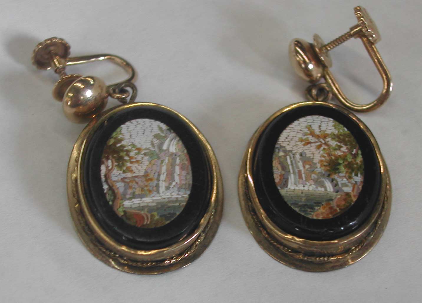 Pair of Italian Micro Mosaic Earrings  3a5c90