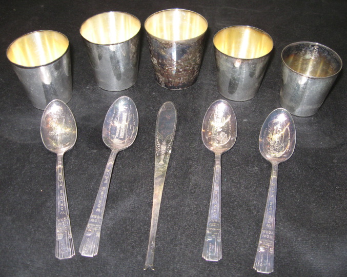 Group of Nine Silverplate Items,