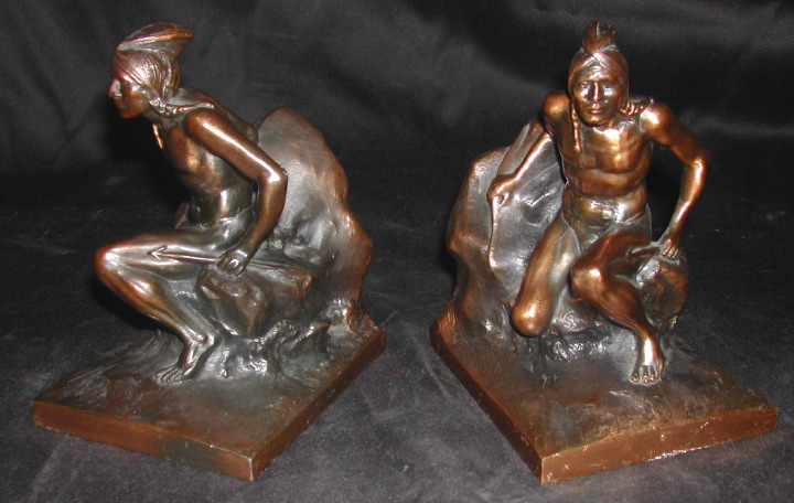 Pair of American Bronze-Patinated