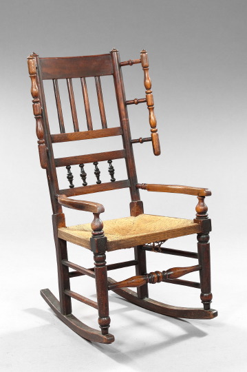 English Oak Rocker,  late 19th century,