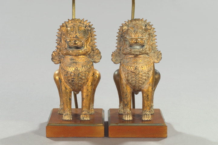 Pair of Thai Cast and Gilded Composition 3a5dda