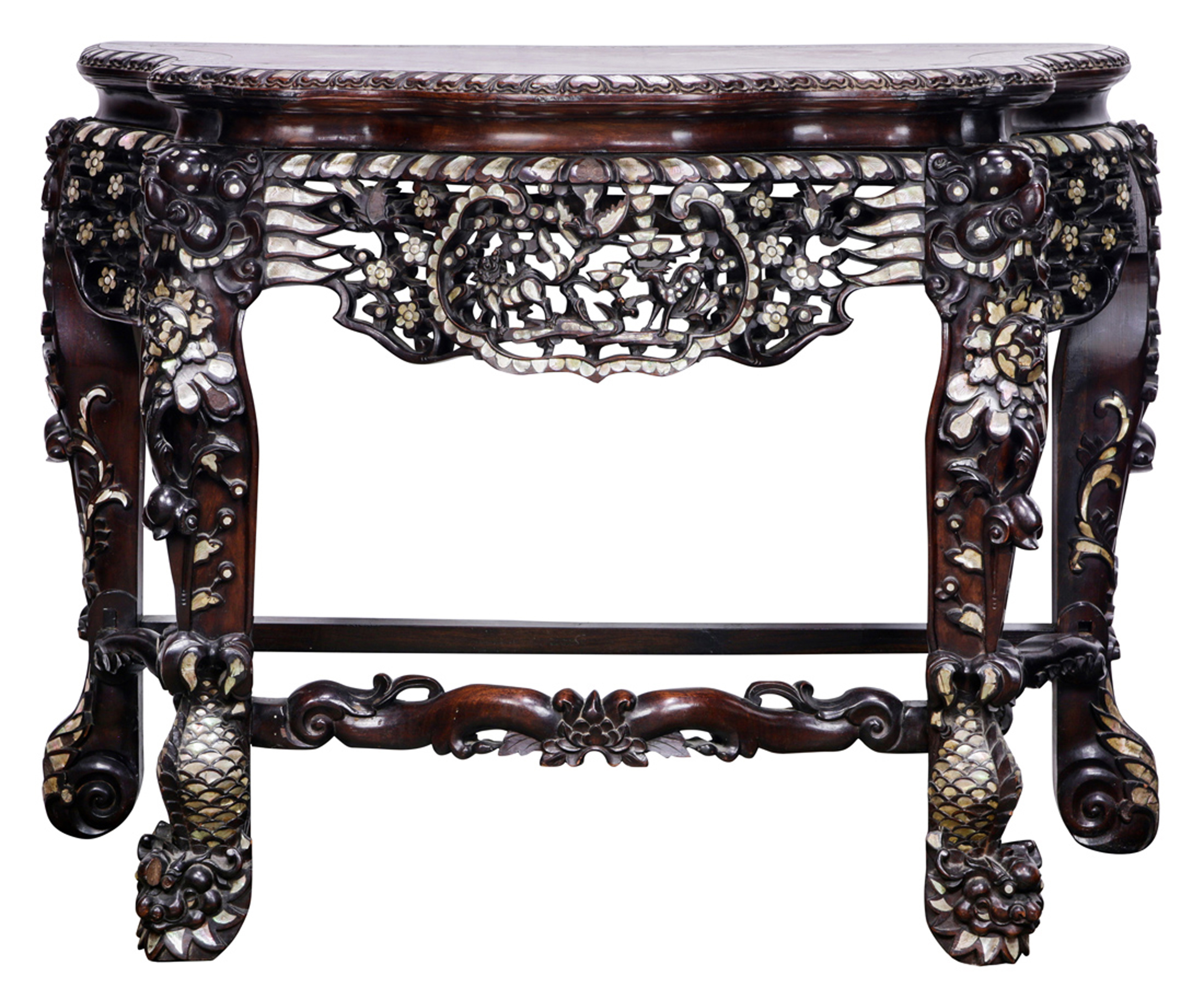 CHINESE HARDWOOD SIDE TABLE WITH