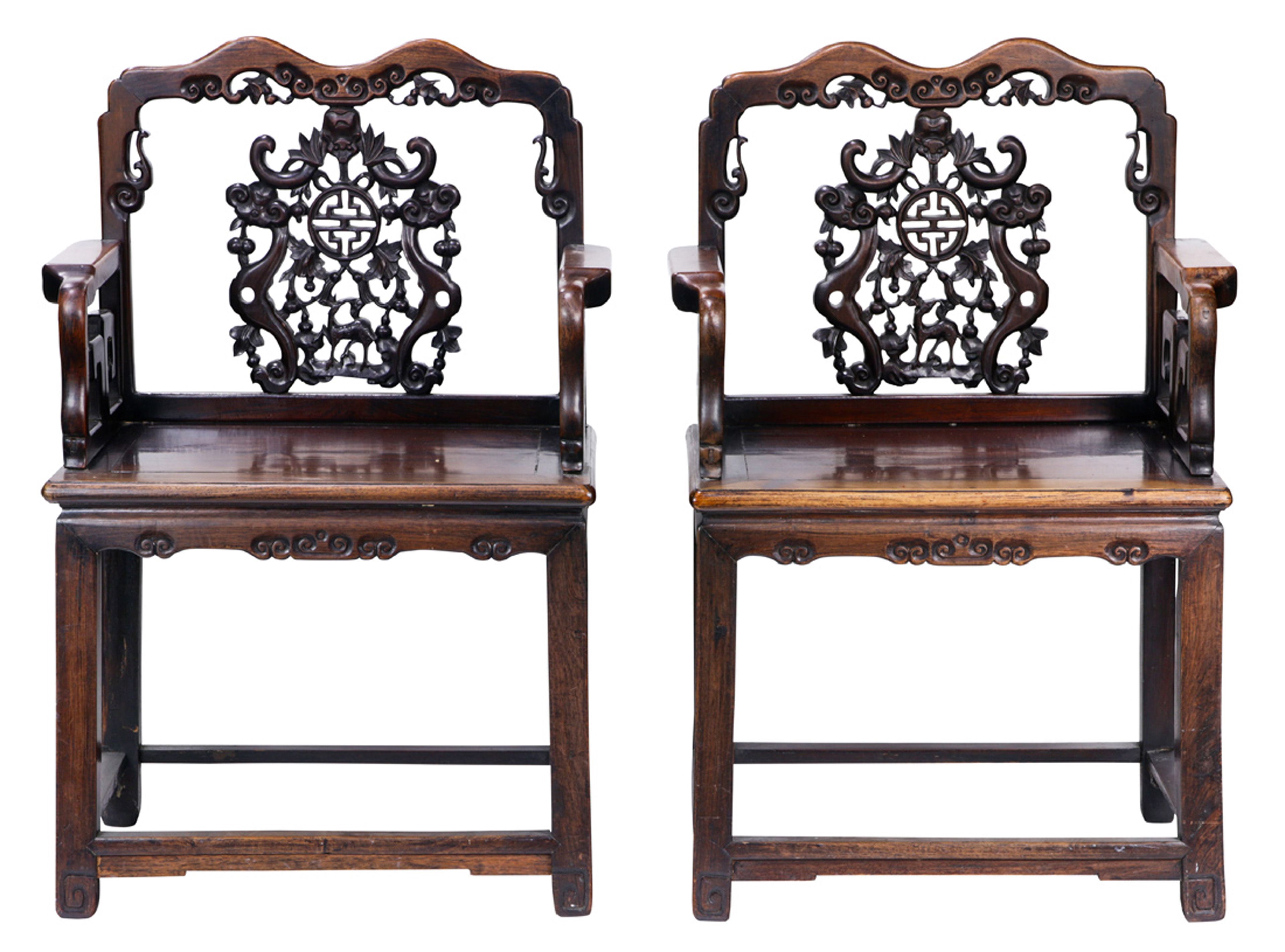 PAIR OF CHINESE HARDWOOD ARMCHAIRS 3a5e20