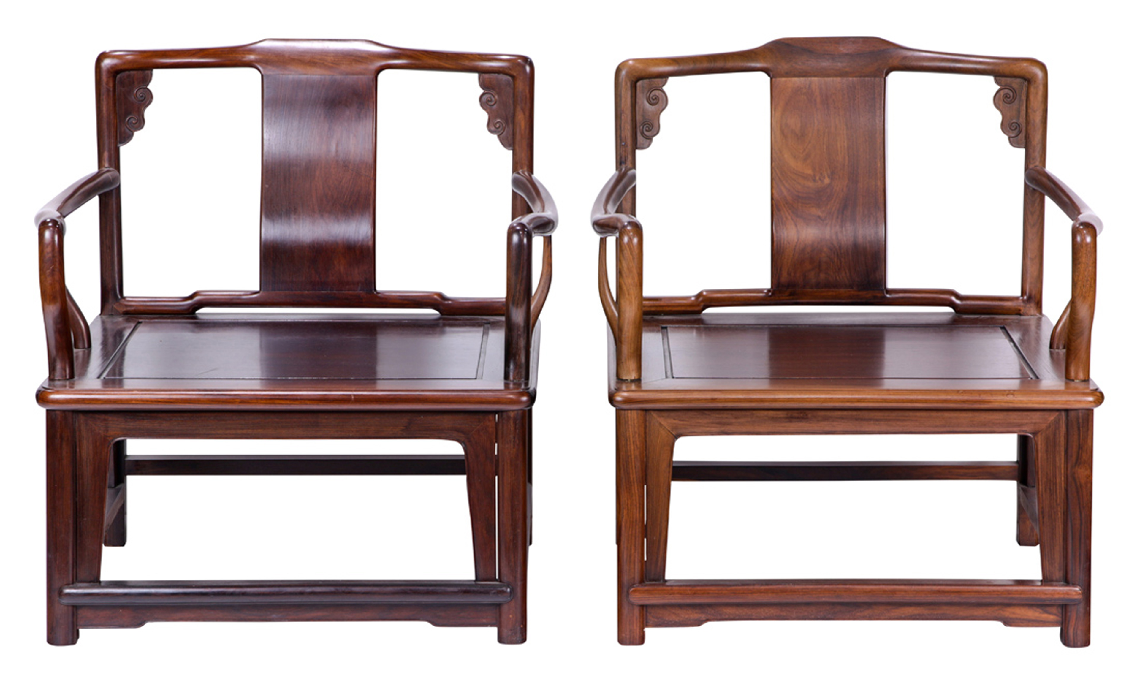 PAIR OF CHINESE HARDWOOD ARMCHAIRS 3a5e21