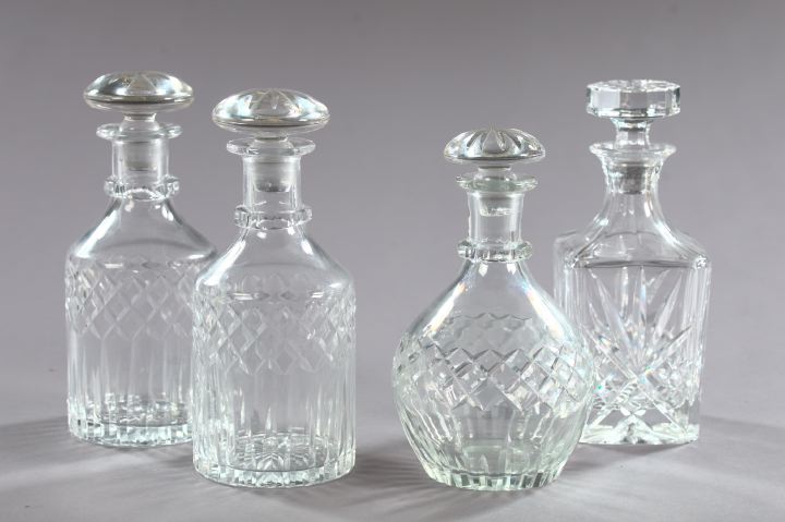 Group of Four Cut Glass Decanters  3a5e45
