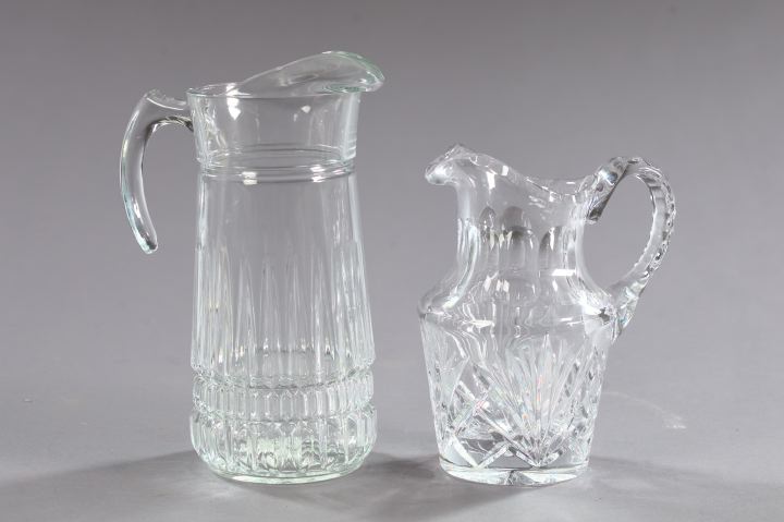 Two Glass Pitchers,  one a tall