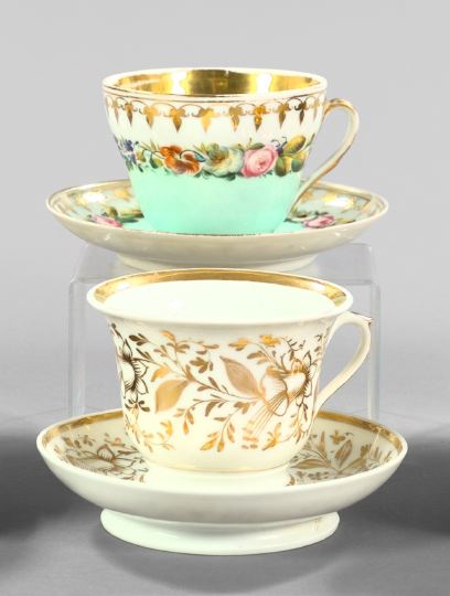 Two Paris Porcelain Cups and Saucers  3a5e52