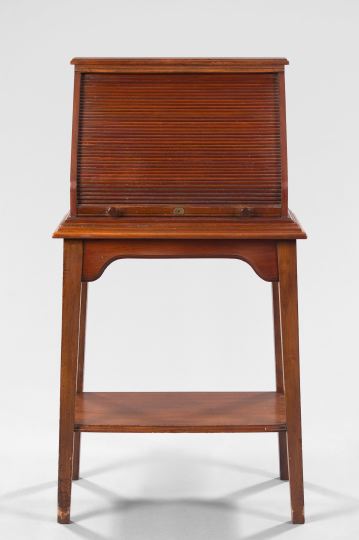 Interesting Mahogany Tambour Cabinet on Stand  3a5e5f