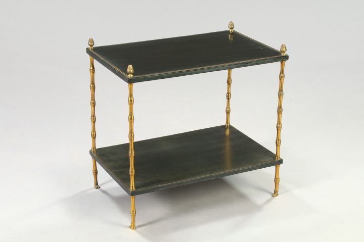 Ebonized and Brass Mounted Two Tier 3a5e59