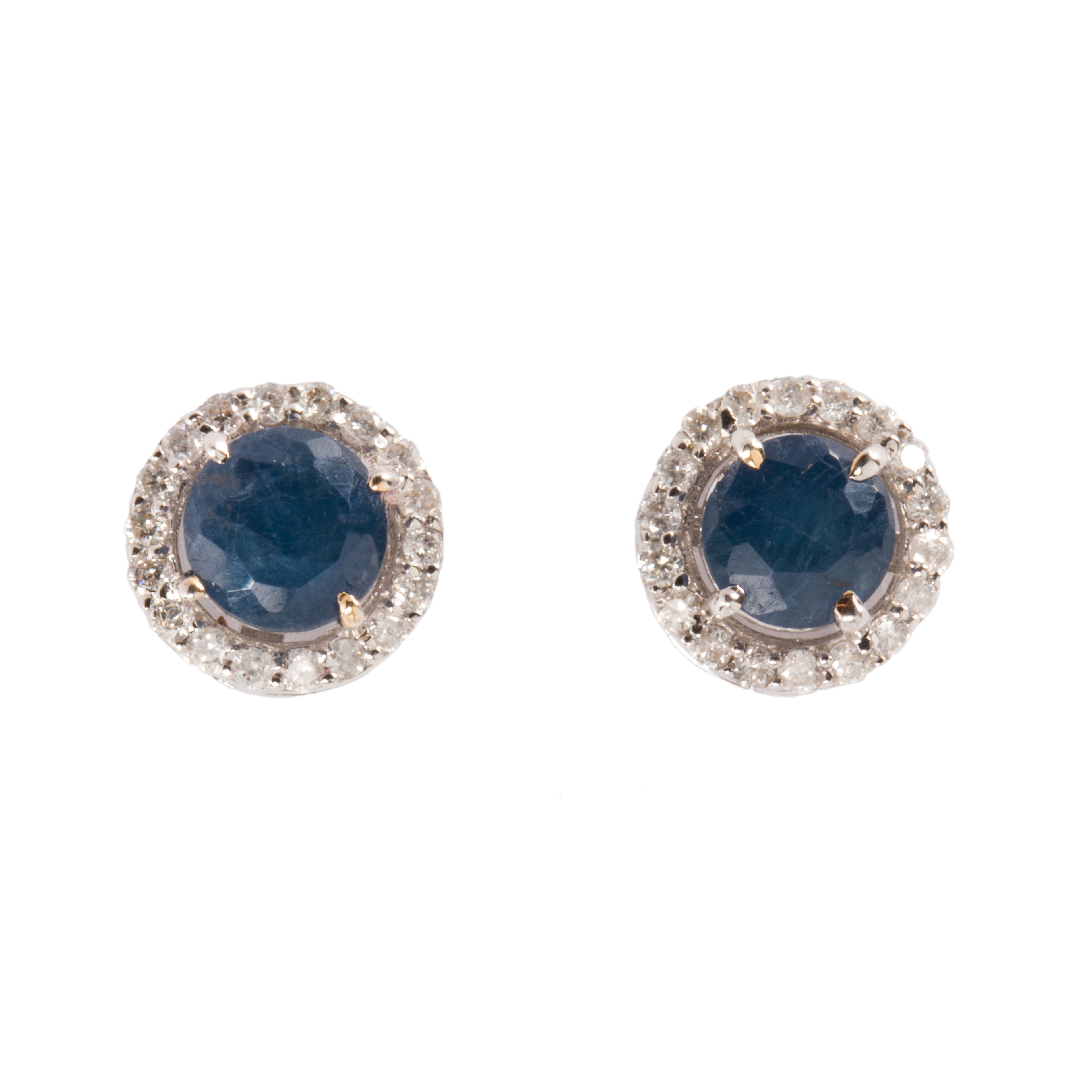 A PAIR OF SAPPHIRE DIAMOND AND 3a5e7b