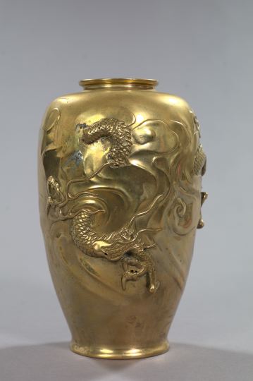 Japanese Meiji Gilded Cast-Brass