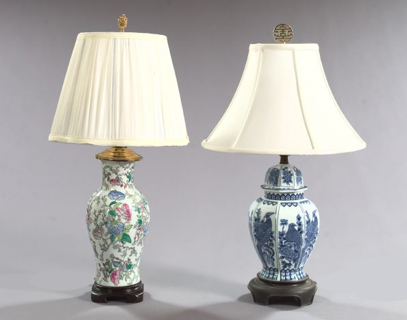 Two Chinese Porcelain Lamps,  including