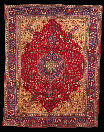 Semi-Antique Persian Tabriz Carpet,