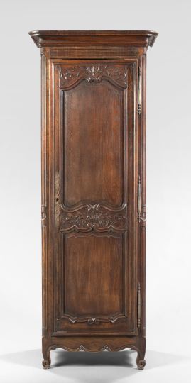 Provincial Louis XV-Style Oak Cabinet,