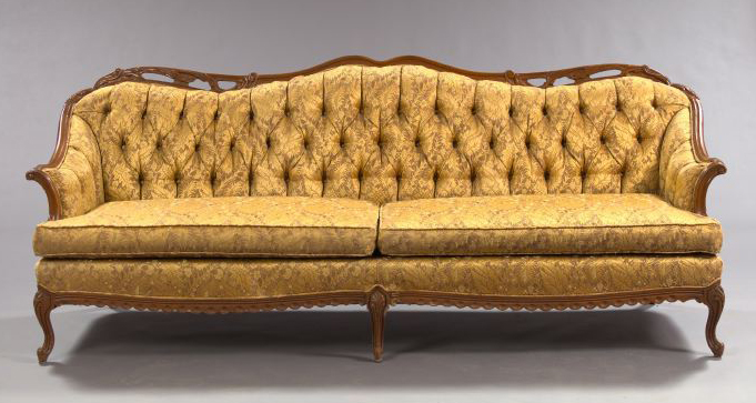 French-Style Stained Mahogany Sofa,