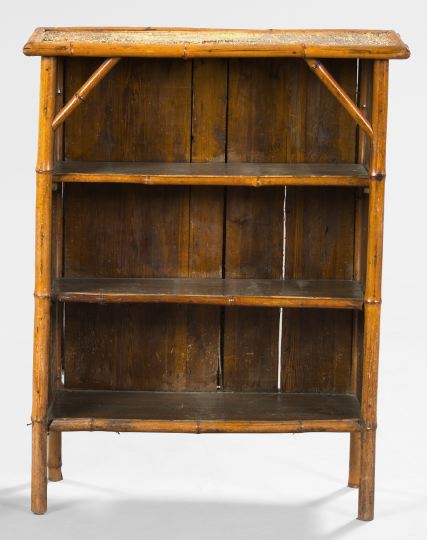 Anglo-Indian Bamboo and Seagrass Bookshelf,