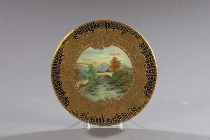 Richly Gilded and Enameled Hand-Painted