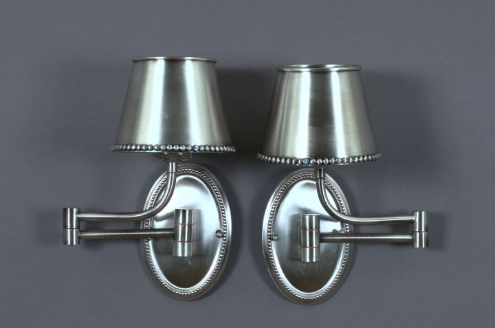 Pair of French Silvered Metal Angle Armed 3a5f84