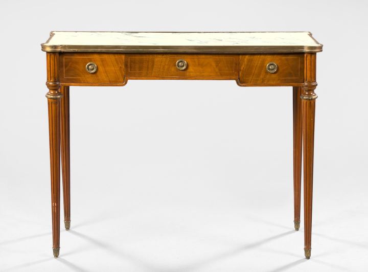 Louis XVI-Style Mahogany and Marble-Top