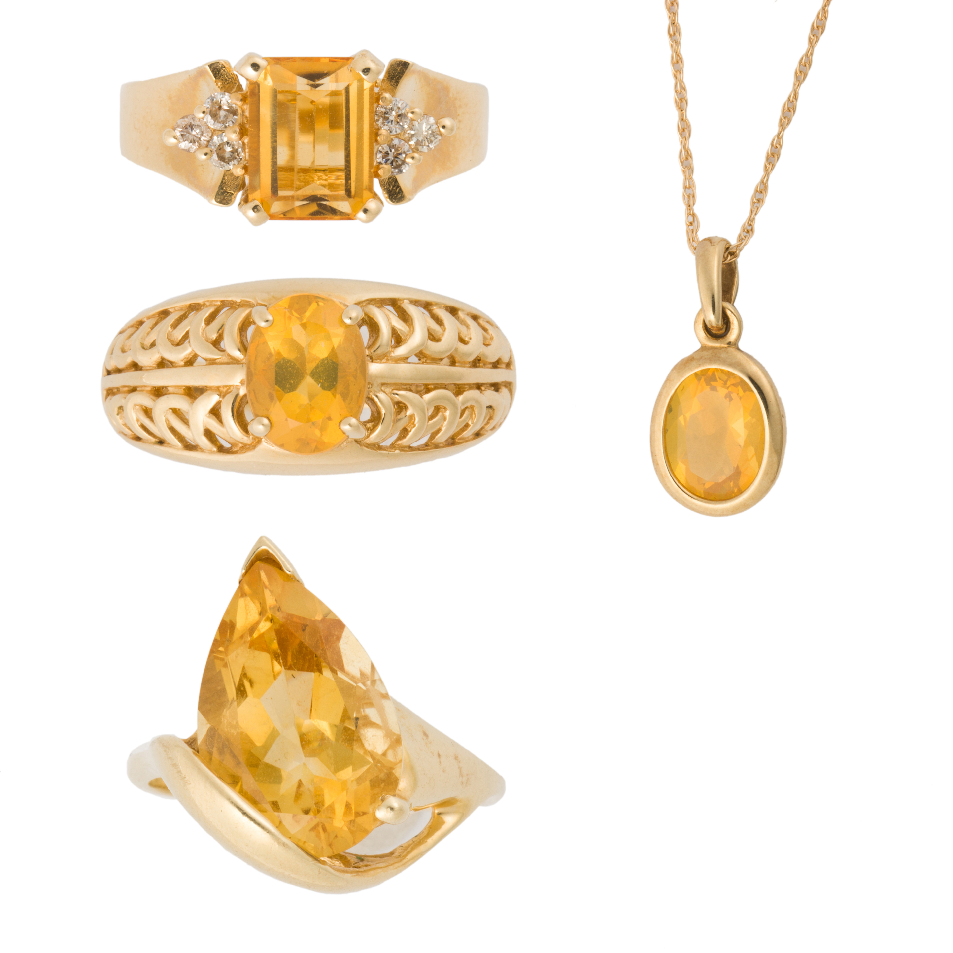 A GROUP OF CITRINE AND FOURTEEN