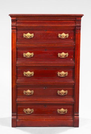 American Eastlake Mahogany Five Drawer 3a609b