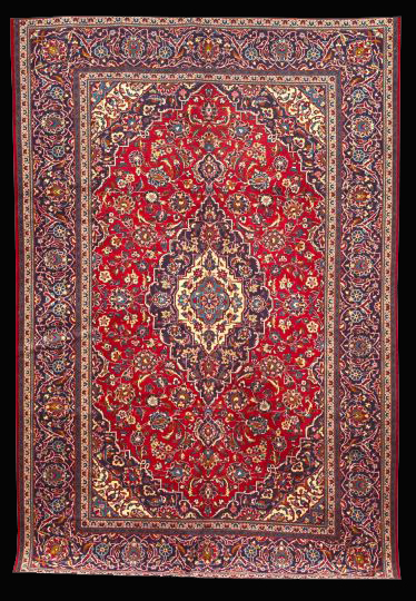 Persian Kashan Carpet,  8\' x 12\'.